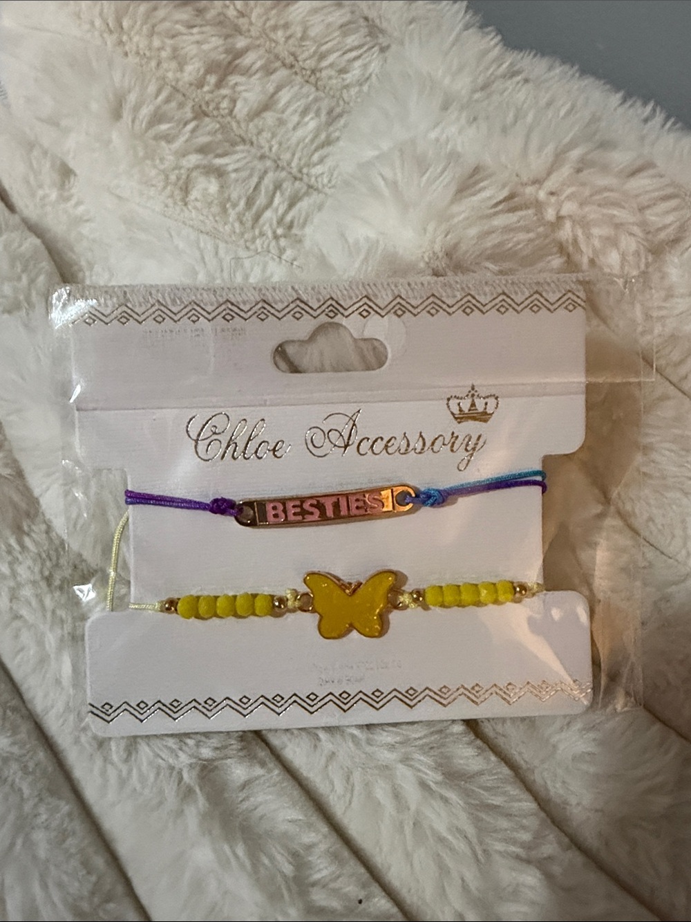 Kids "Besties" Bracelet Set - Yellow & Purple